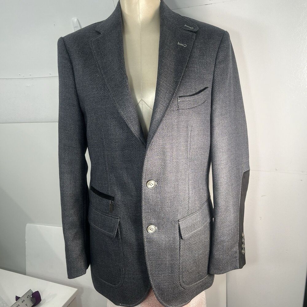 Robert Graham Wool cashmere sport Blazer Gray 38 Tailored Fit